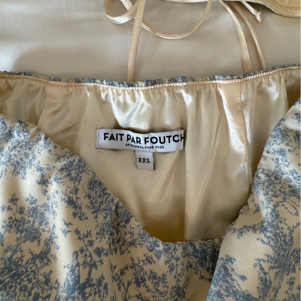Fait Par Foutch Blue Toile Set (Angelina Corset + Jacqueline Skirt) size xxs - Picture 9 of 16